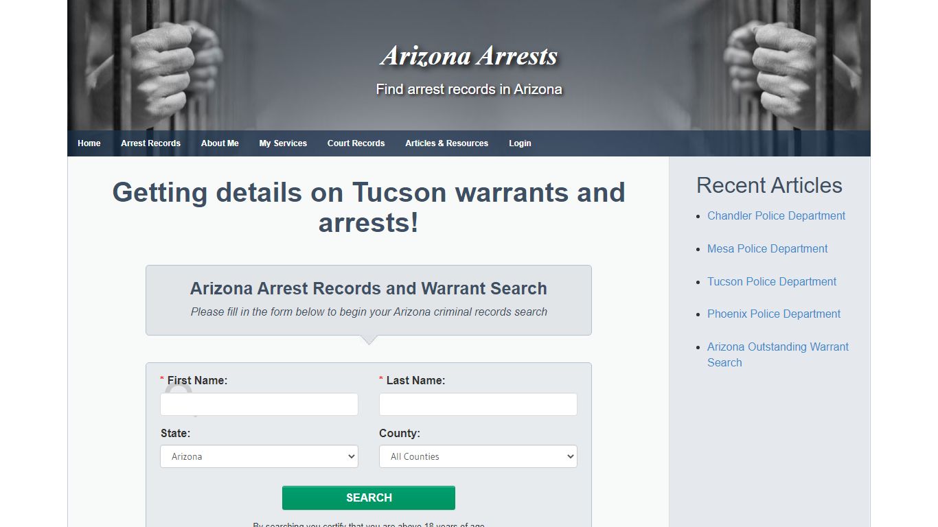 Tucson AZ Warrant Search and Arrest Records - Arizona Arrests